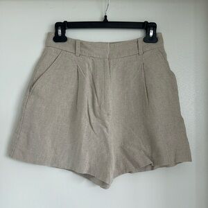 Zara linen tan shorts